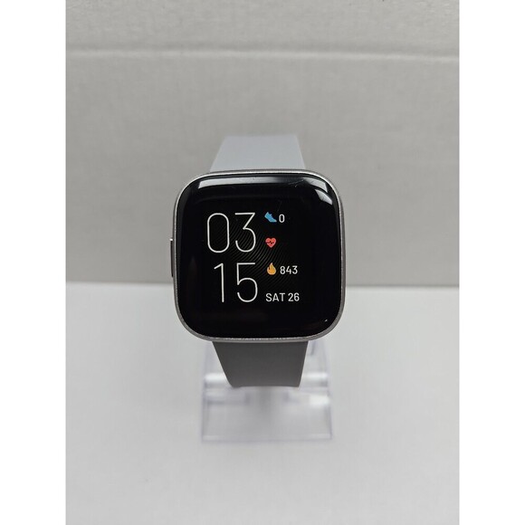 Fitbit Versa 2 Smartwatch Silver Gray 40mm Alexa WR50M Always On W/ Charger - Picture 1 of 12